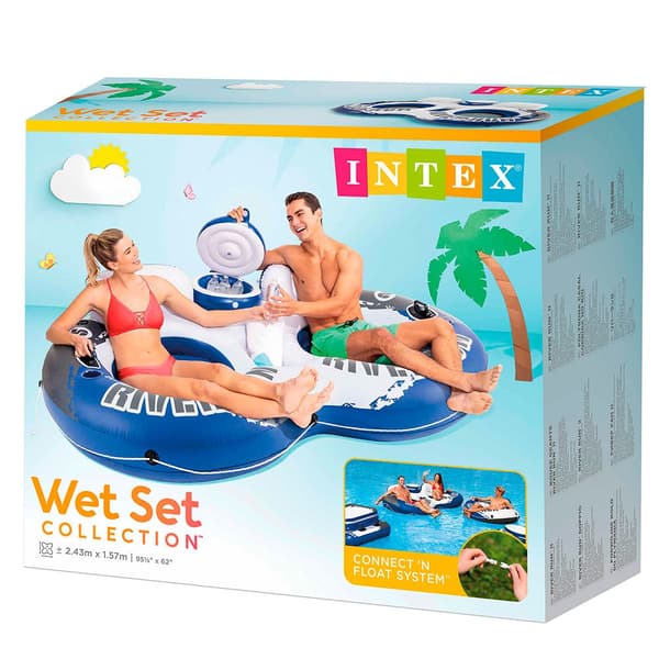 Intex River Run 2 Double Wheel With Cooler Hvid,Blå,Sort 243 x 157 cm