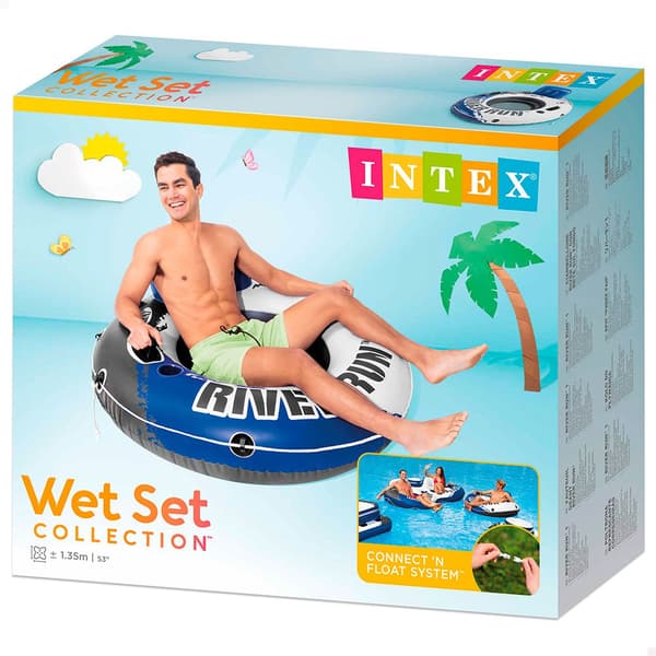 Intex River Run Wheel Vit,Blå,Svart 135 cm