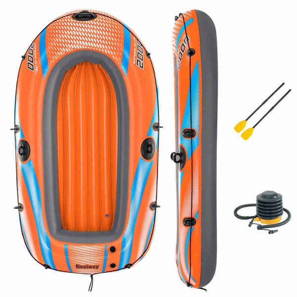 Bestway Kumivene Jossa Melat Ja Puhallettava Pumppu 196x106 Cm Oranssi