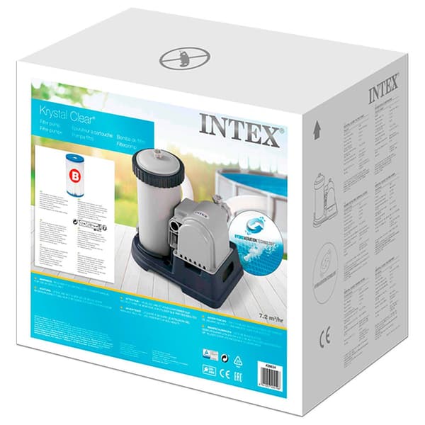 Intex Patronfilterpumpe Krystal Clear 9,463 L/t Grå