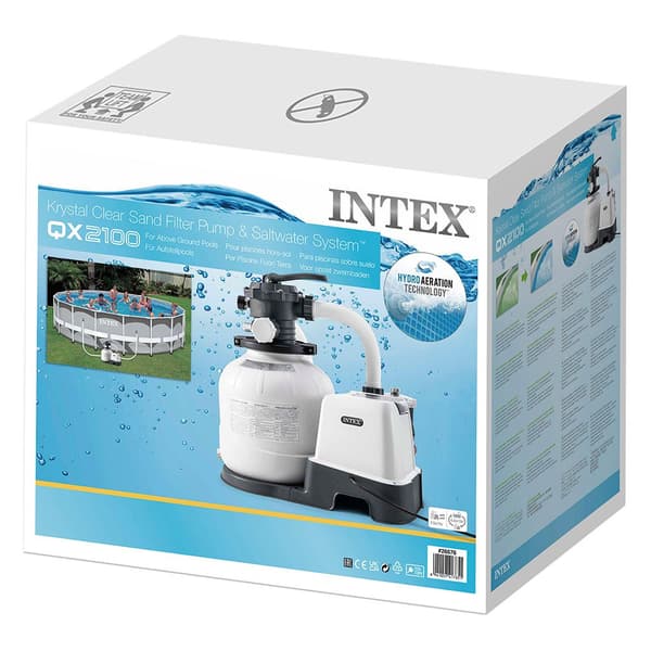 Intex Käsittelylaitoksen Hiekkasuodatin. Jossa On Suolaliuosta Kloorattu Krystal Clear Qx2100 32000 L 7g/h Hopeinen