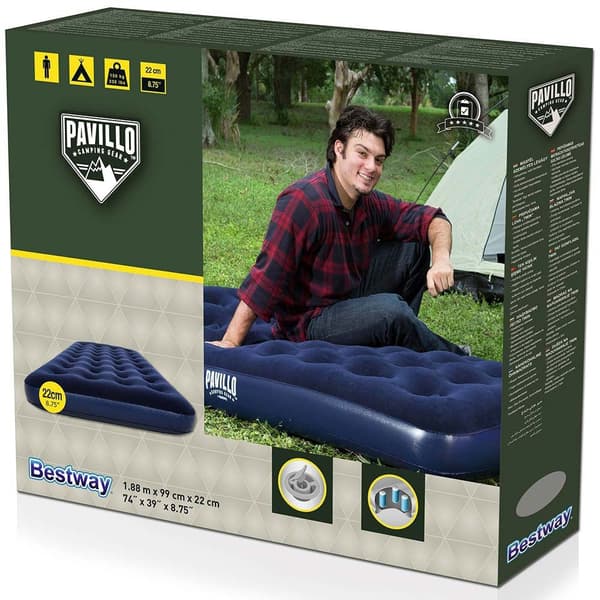 Bestway Oppustelig Flockmadras 188x99x22 Cm Transparent