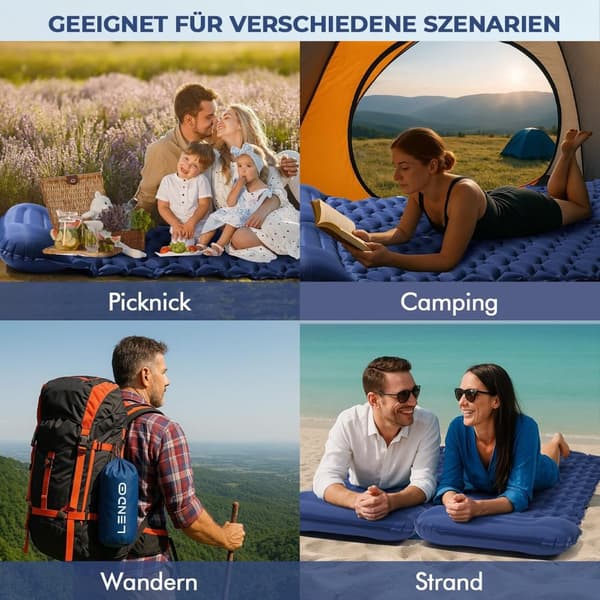 INF Ultralett Oppblåsbar Liggeunderlag for Camping og Fjellvandring Oransje