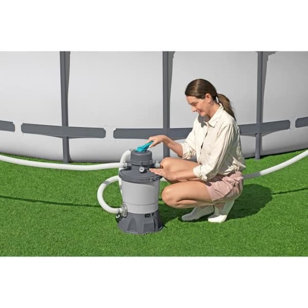 Sandfilter / filtreringspump för simbassänger upp till 18 m3 - Bestway - 3 596 L/h - Med förfilter