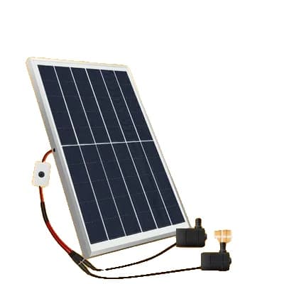 Solcelledrevet vandpumpe, 3W effekt, 2,5M løftehøjde, 480L/H output,Med kontakt