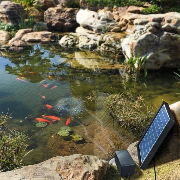 Lollanda Solenergi syrepump till akvarium – Pool- och damm-luftare, utomhus fiskdamm, vattenodling och akvarium luftpump