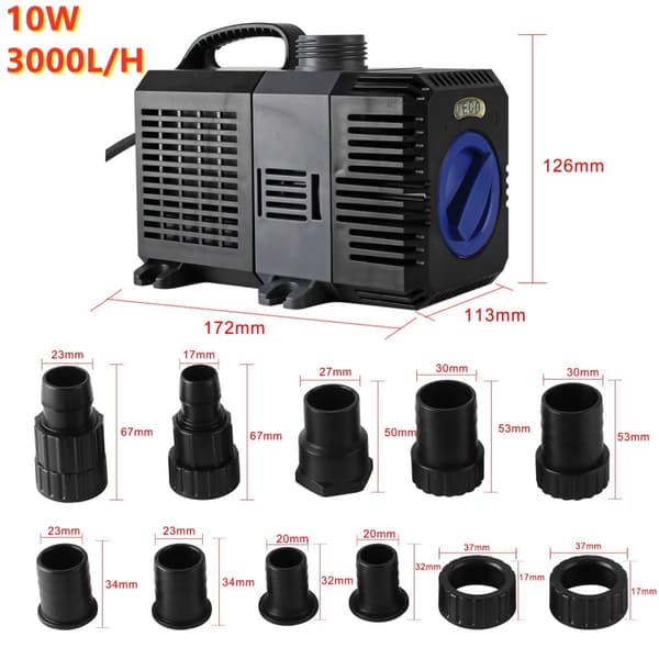 Sukellusvesipumppu, maksimi virtaus 3000L/h, maksimi nostokorkeus 2,0M,10W, EU