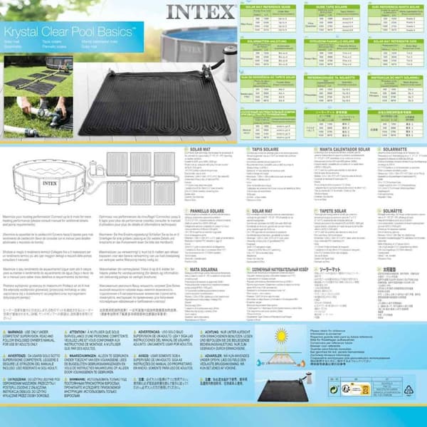 INTEX solvarmere til pool 2 stk. 1,2x1,2 m PVC sort 28685