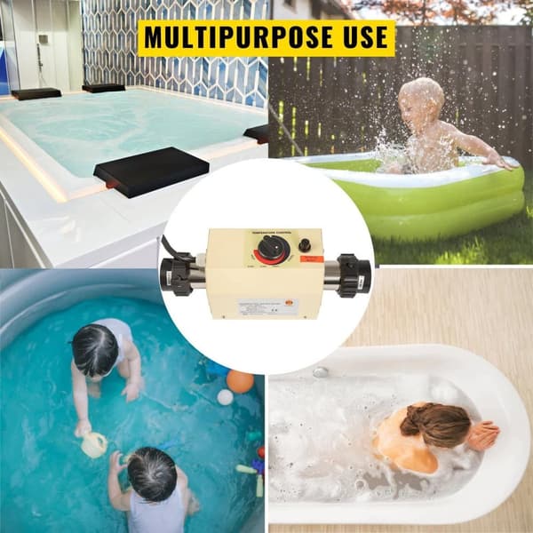 48mm gränssnitt mini säker elektrisk poolvärmare, intelligent temperaturkontroll