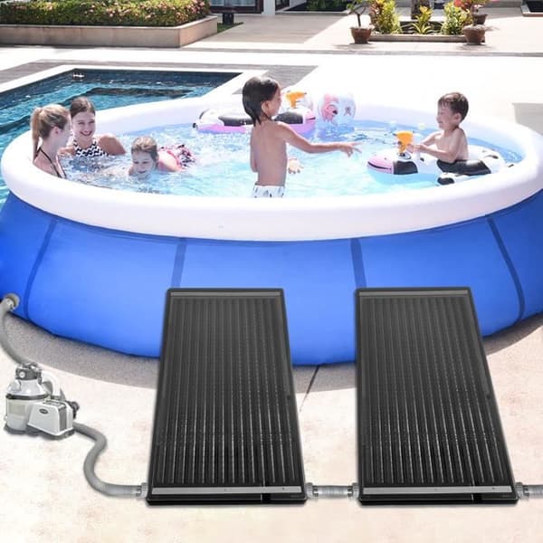 XMTECH solvärmepanel för pool, solvärme för pool, 111,5 x 66 x 6,5 cm, svart