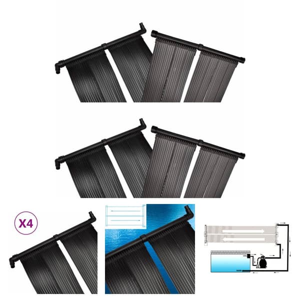 The Living Store soldrevne varmepaneler til pool 4 stk. 80x620 cm -  Pool – opvarmning