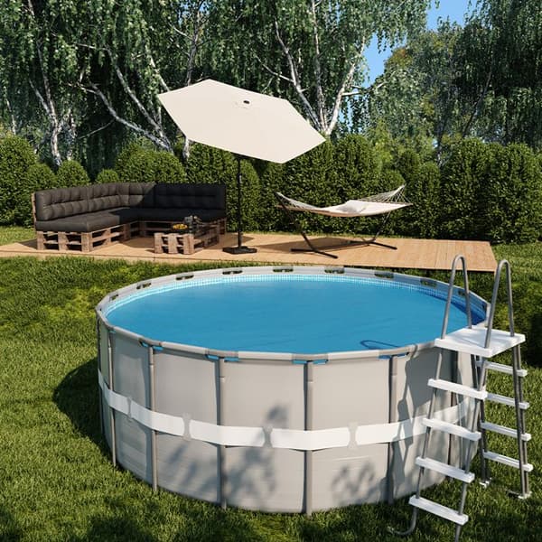 Oskar rund pool solskydd 366 cm 400 µ, Min poolvärme solskydd