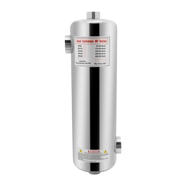 Svømmebassin Varmeveksler, Strømmuligheder 28kW eller 60kW, Holdbart SS304 Rustfrit Stål,485x134mm 60KW