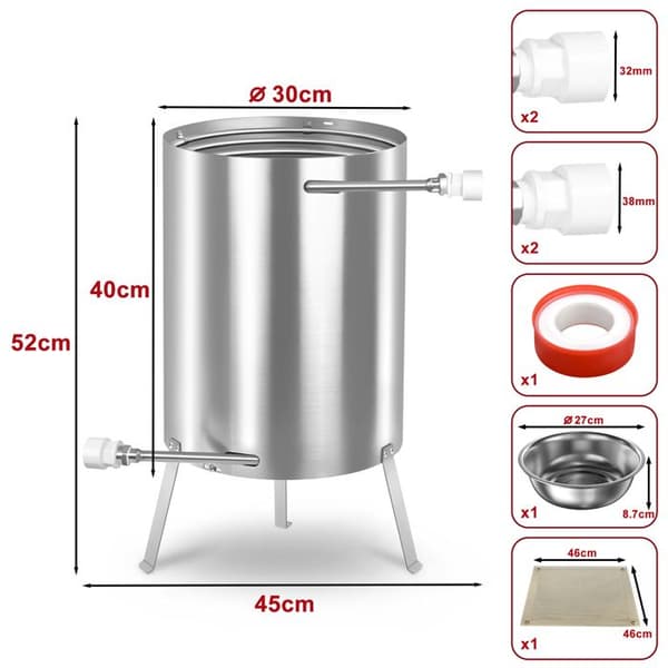 LARS360 2X Pool Heating in Stainless Steel, Fire Pit Pool Heater, Fire Barrel, Fire Bucket for Heating the Pool