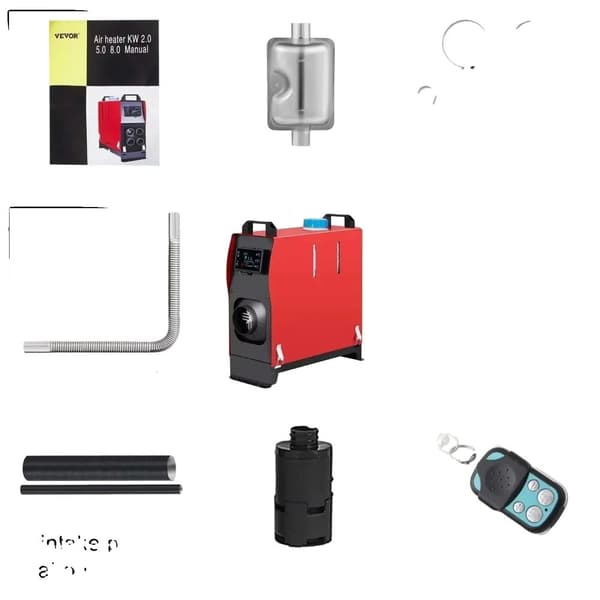 Diesel Luftvärmare, LCD-kontroll, 5L bränsletank, justerbart temperaturintervall,5KW LCD-brytare
