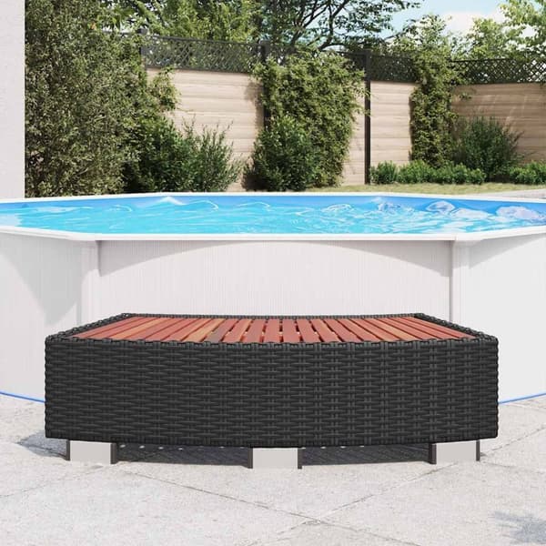 vidaXL Porealtaan porras polyrottinki 92x45x25 cm musta