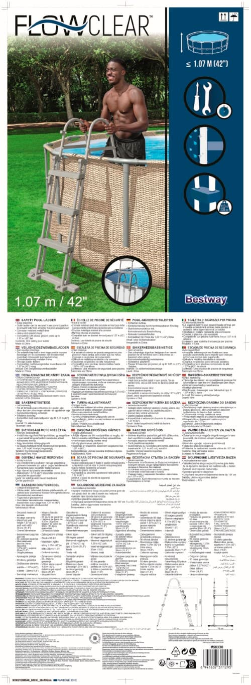 Bestway Pool Stege 107 cm  (Flip & lock)