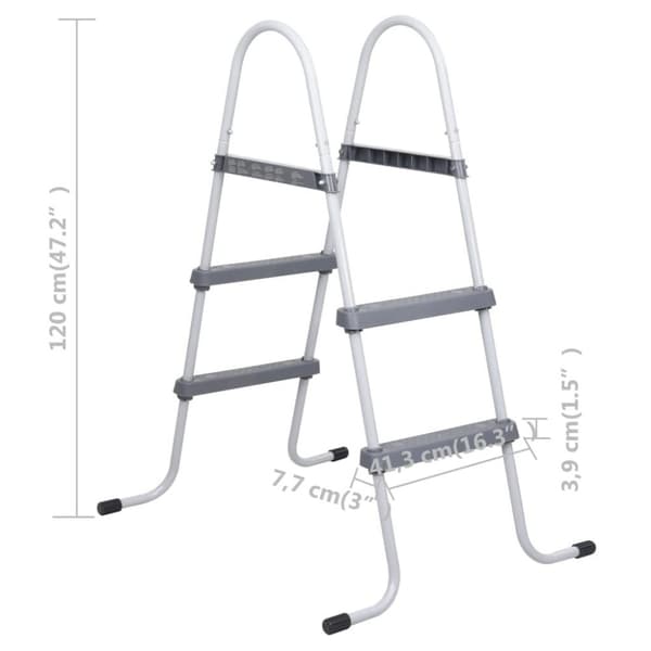 vidaXL Uima-altaan tikkaat 84 cm harmaa teräs