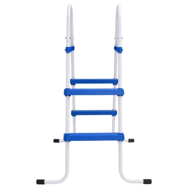 vidaXL poolstige 84 cm stål blå og hvid