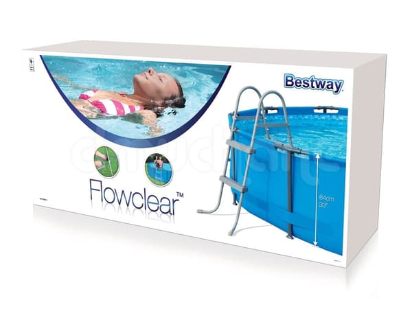 Bestway - poolstege - 2 steg - 84 cm - grå