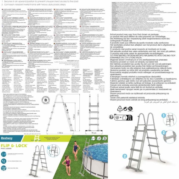 vidaXL Bestway poolstige med 4 trin Flowclear 122 cm 58331
