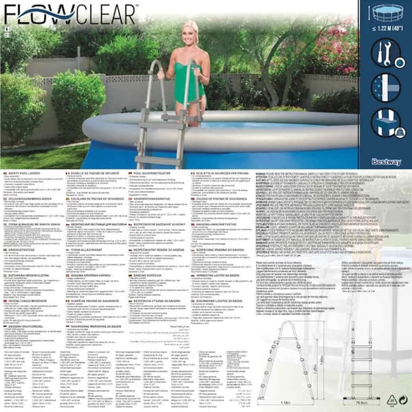 Bestway Flowclear poolstige med 4 trin 122 cm