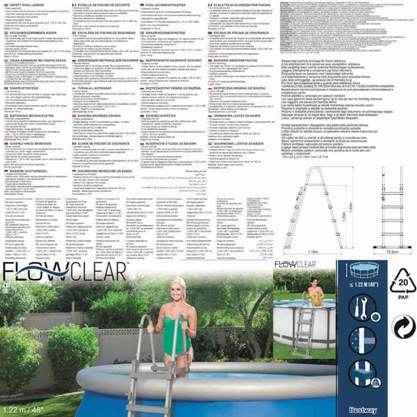 Bestway Sikkerhetsstige Flowclear 4-trinns 122 cm