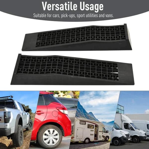 Rootz-rampe - tærskelrampe - kantstensrampe - gummiramper - skridsikre ramper - PP - sort - 70 x 20 x 8 cm