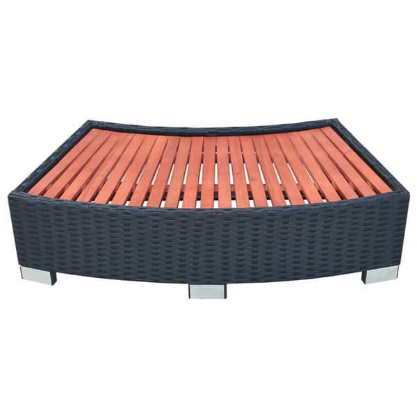 vidaXL spatrin i polyrattan 92 x 45 x 25 cm sort -  Poolstiger