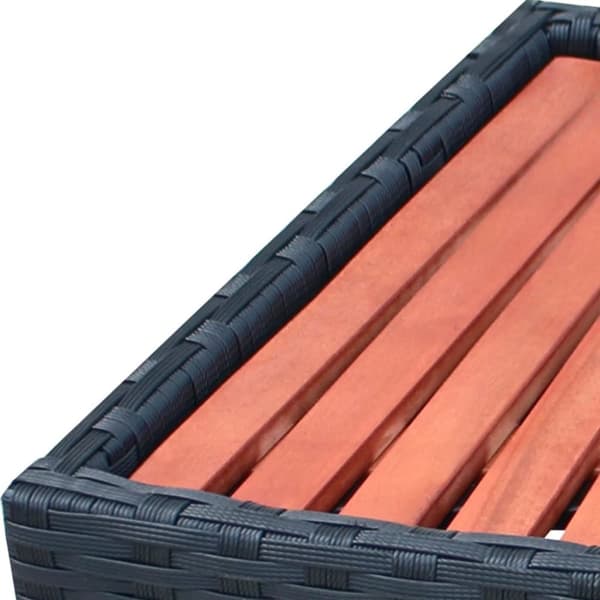 vidaXL spatrin i polyrattan 92 x 45 x 25 cm sort -  Poolstiger