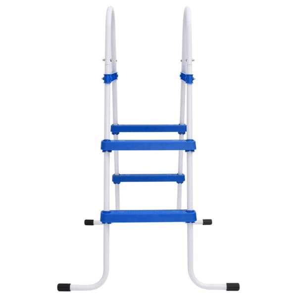 The Living Store Poolstege blå och vit 84 cm stål -  Poolstegar