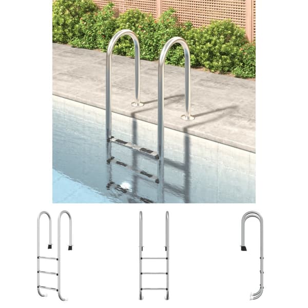 The Living Store poolstige 54x38x158 cm 304 rustfrit stål -  Poolstiger