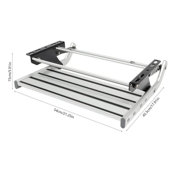 RV Foldetrin, Aluminiumlegering, 150 kg kapacitet, Kompakt design,GRÅ