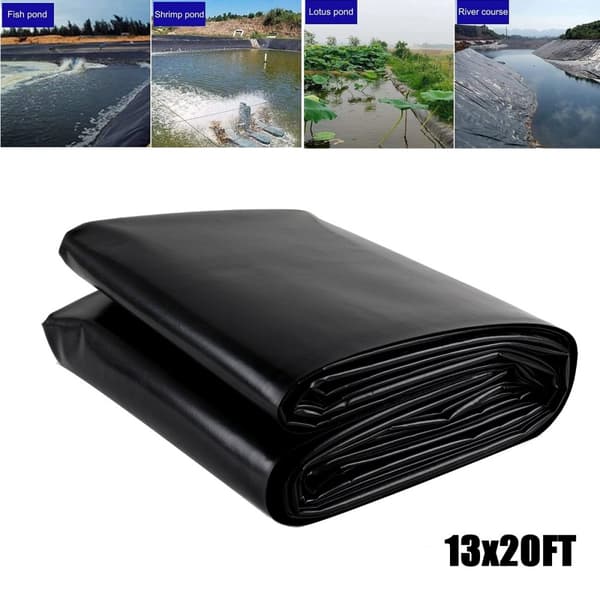 Hållbar Fiskdamm Liner, Svart LLDPE Material, Storlek 13ft x 20ft, Långvarig Livslängd