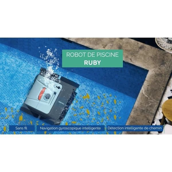 BESTWAY Aquaglide autonom pool dammsugare för simbassänger med platt botten 3,5 x 5 m, uppladdningsbart batteri