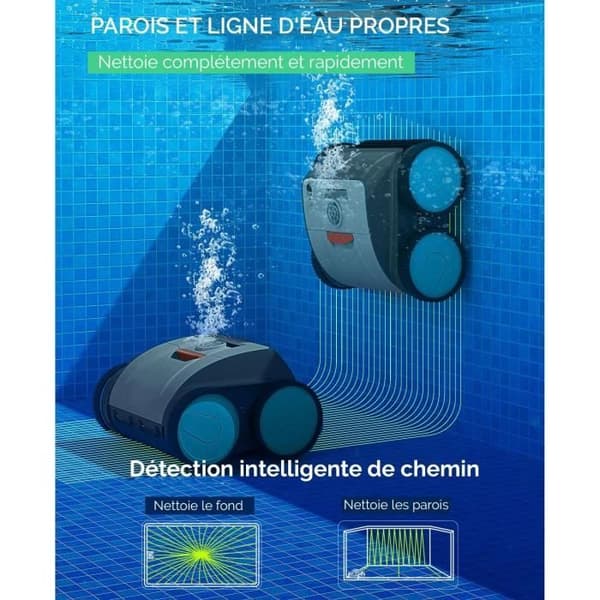 BESTWAY Aquaglide autonom pool dammsugare för simbassänger med platt botten 3,5 x 5 m, uppladdningsbart batteri
