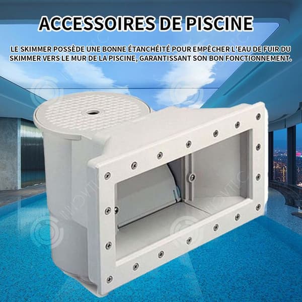 INN Skimmer 35,5x19,5cm stor öppningsbar vit poolskimmer simbassängtillbehör skummare för swimmingpool skimmer pool ovan s