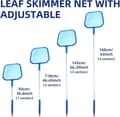 Miniatyrbillede 3 af 6: Poolskimmer med 5-delt teleskopstang – fintmasket bladnet til hurtig rengøring af pool, spa og dam