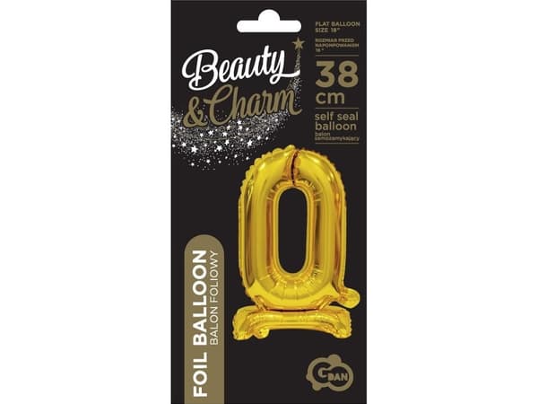 GoDan folio ilmapallo B&amp;C Pysyvä numero "0" kulta 38cm