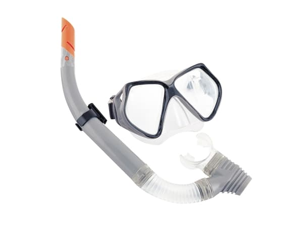 Bestway 24003, Voksen, Full ansiktsmaske, Fridykking, Herdet glass, Blå, Grå, 14 år