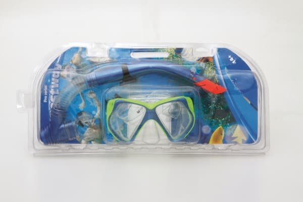 Bestway 24003, Voksen, Full ansiktsmaske, Fridykking, Herdet glass, Blå, Grå, 14 år