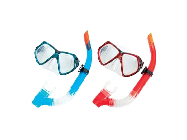 Bestway 24005, Barn, Full ansiktsmaske, Fridykking, Herdet glass, Blå, Rød, 14 år