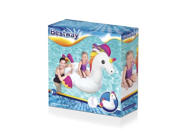 Bestway 41114, Flerfarget, Hvit, Rideflåte, Vinyl, 3 år, 45 kg, 112 mm