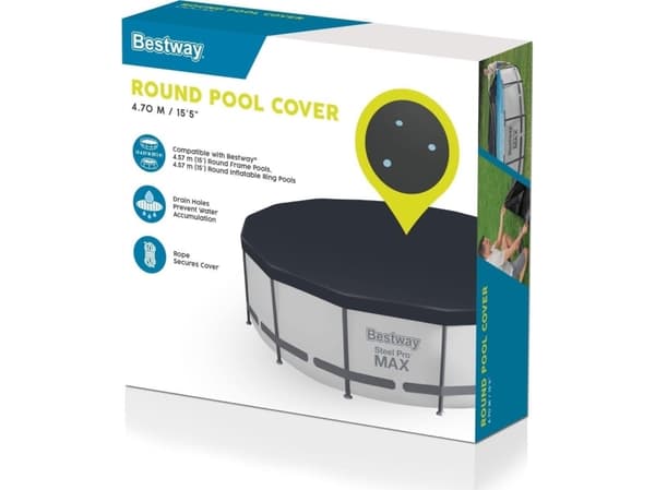 Bestway 58038, Overtrekk, Blå, Polyethylen, 4,57 m, 4,57 m, 91 cm