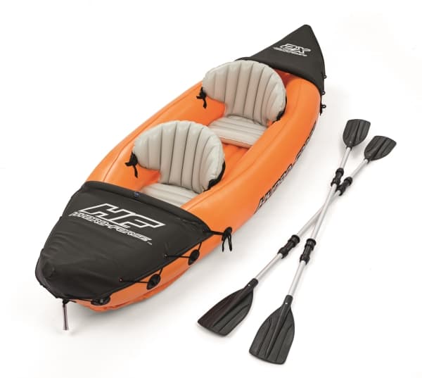 Bestway 65077, Oppblåsbar kajakk, 2 person(er), 160 kg, Blå, Grå, Vinyl, Boks