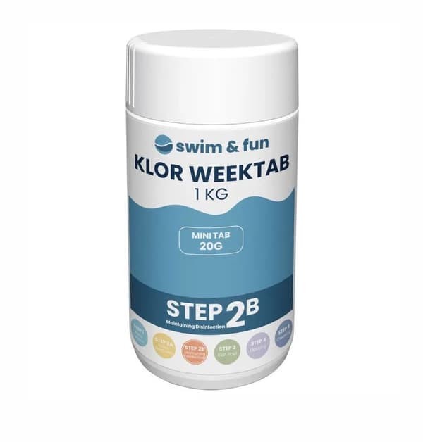 Swim&Fun Klor WeekTab - Tabs 20 g - 1 kg - Steg 2B