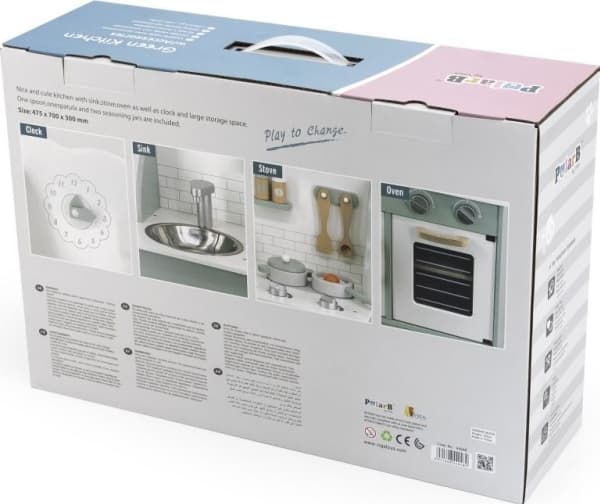 Viga Toys PolarB Kjøkken med tilbehør eco mint (44048)
