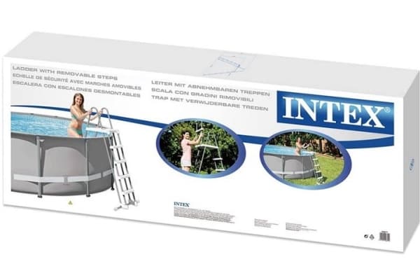 Intex 28077, Stige, Grå, Hvit, Plast, Basseng på bakken, China, 132 cm