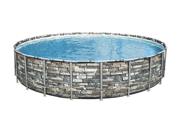 Bestway Power Steel swimmingpool 671 x 132 cm - Stenlook - komplet sæt