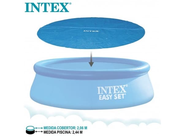 Intex 28010, Soltrekk til basseng, Basseng på bakken, Oppblåsbart basseng, Rund, Blå, PVC, Polyethylen, 2,06 m